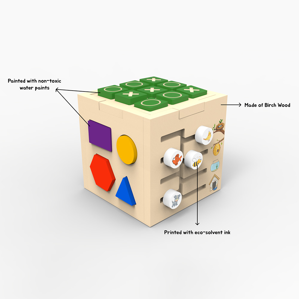 Multiactivity Wooden Cube