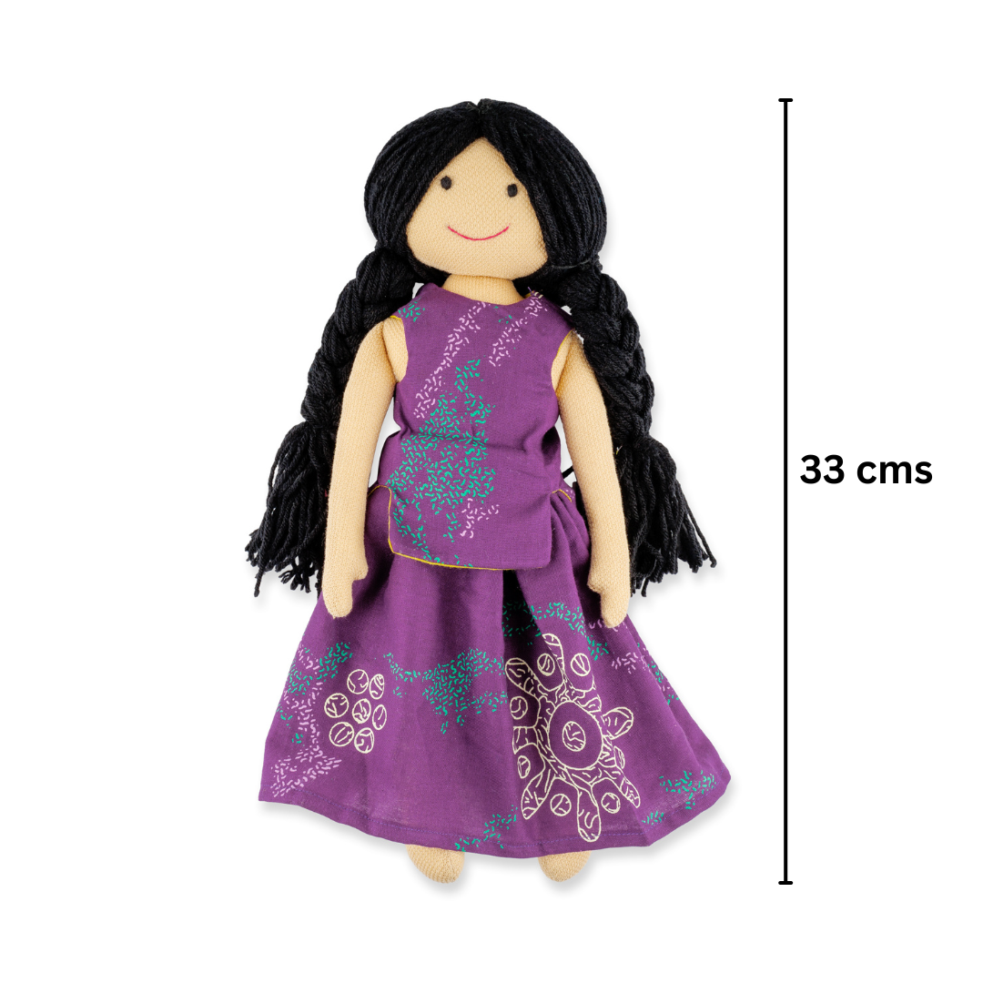 Tara Handmade Cloth Doll - Purple - Image 4