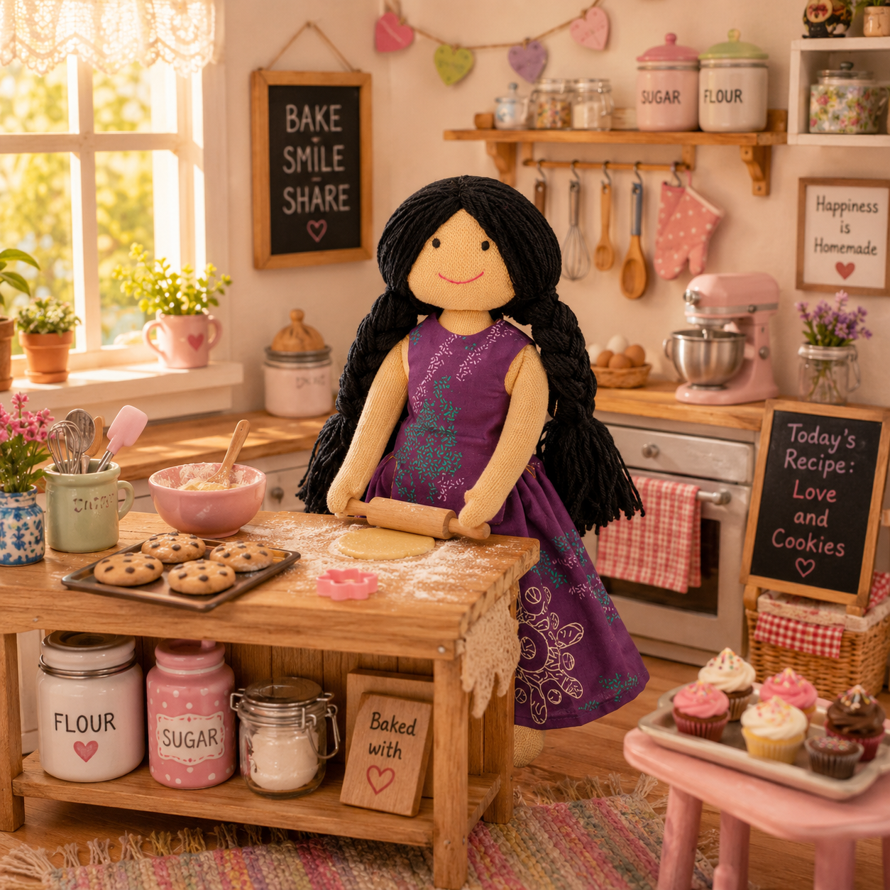 Tara Handmade Cloth Doll - Purple