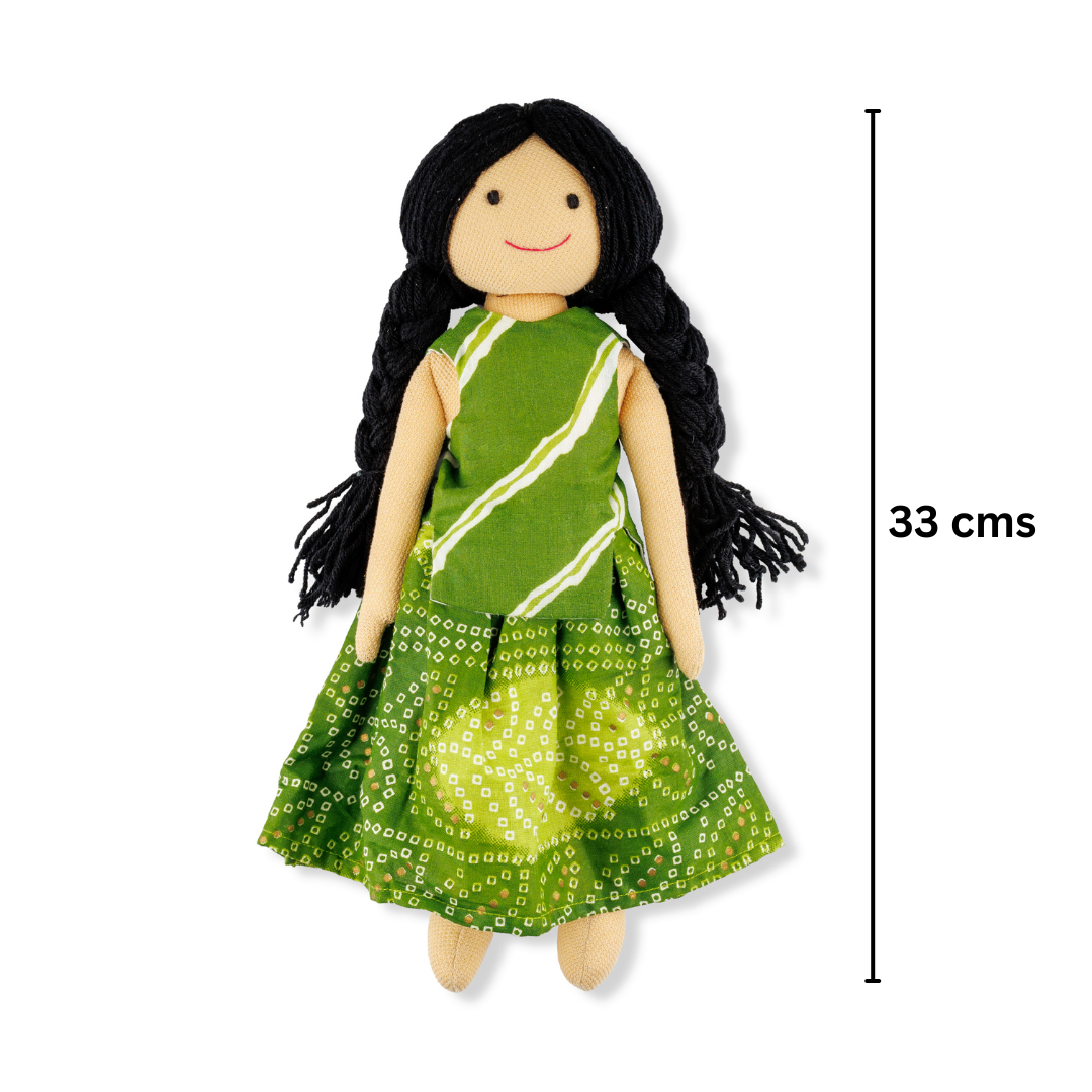 Tara Handmade Cloth Doll - Green - Image 5